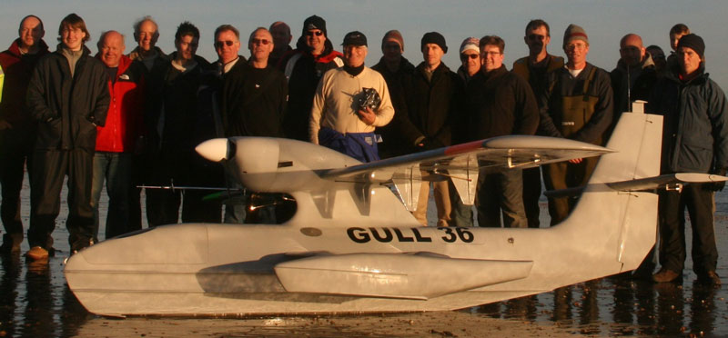 One of two GULL 36 UAVs during sea trials and flight testing